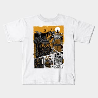 Samurai Tiger manga Kids T-Shirt